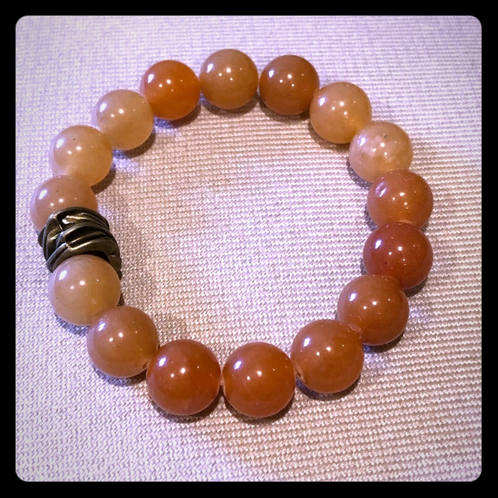 Gold-Orange Stretch Bangle Bracelet✨